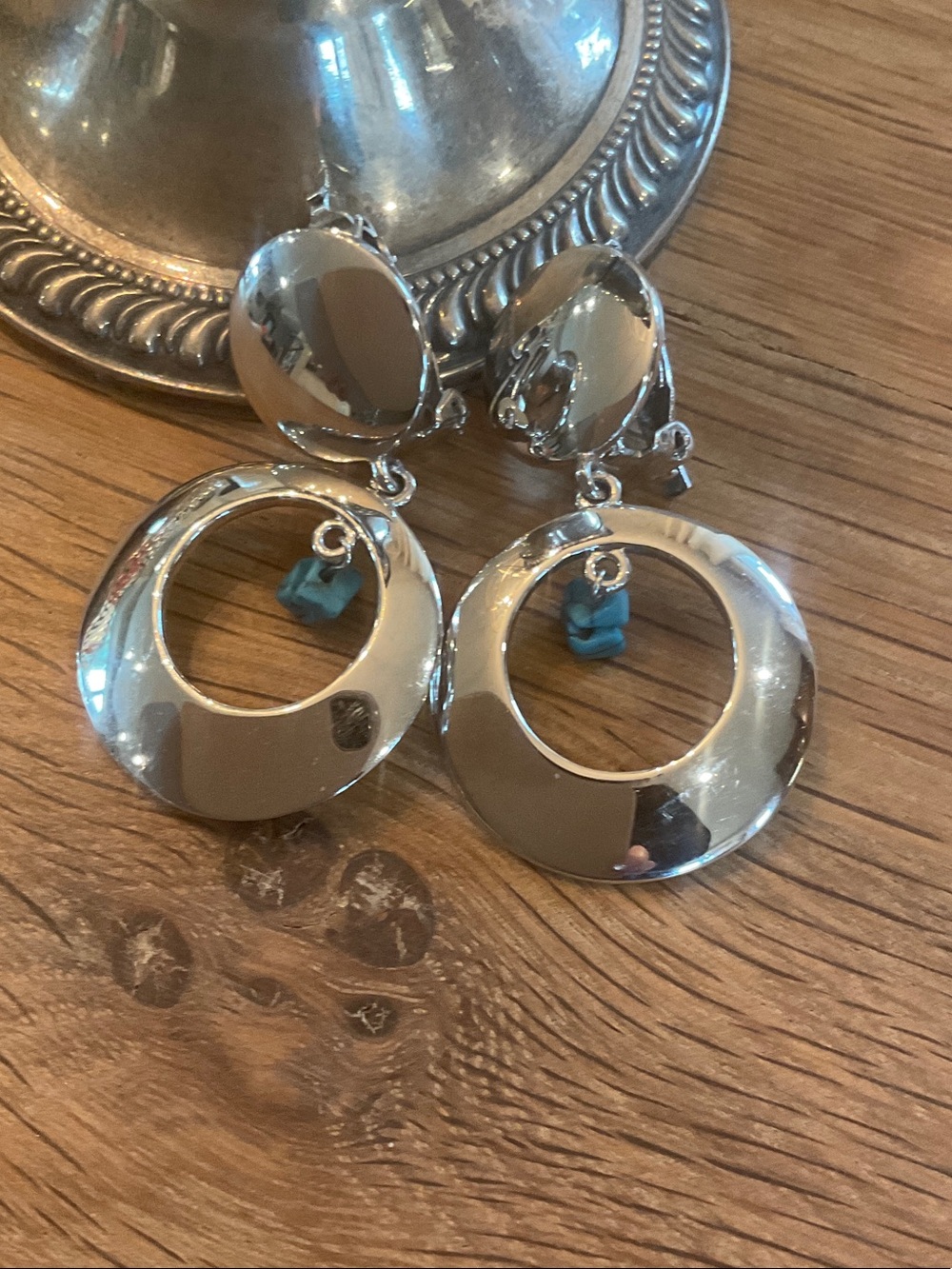 Butler FAC Statement Silver Tone Clip On Earrings.